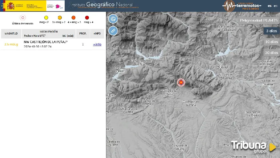 La provincia de Palencia registra un terremoto