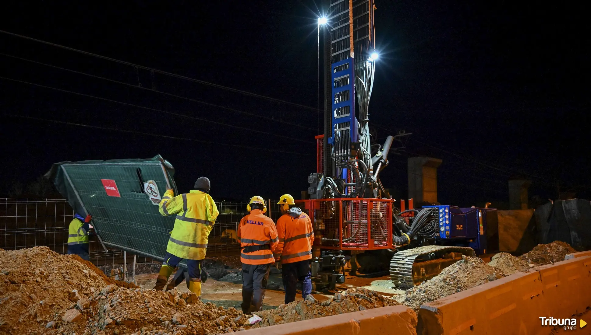 Paralizadas las obras nocturnas del AVE a Cantabria en la ciudad